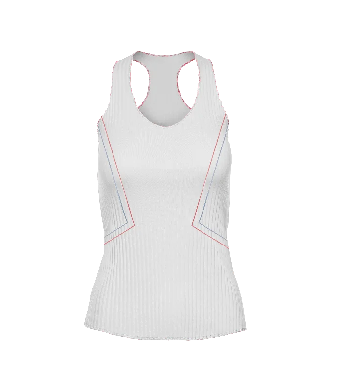 196050-100 | PLEATED V-NECK TANK | WHITE