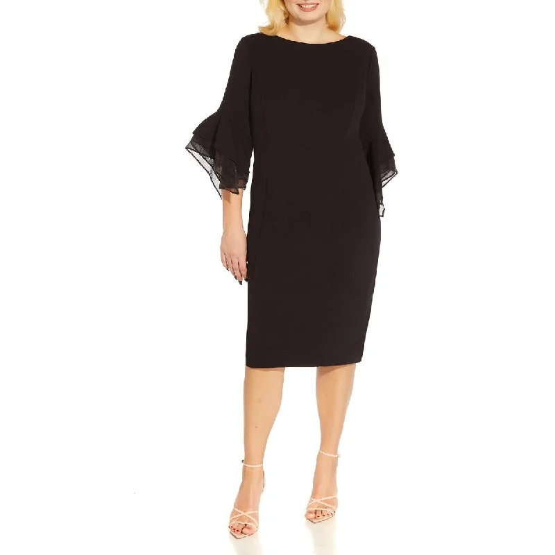 Adrianna Papell Womens Plus Knit Midi Cocktail and Party Dress