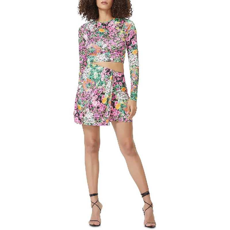 AFRM Womens Kloie Floral Print Cutout Cocktail and Party Dress