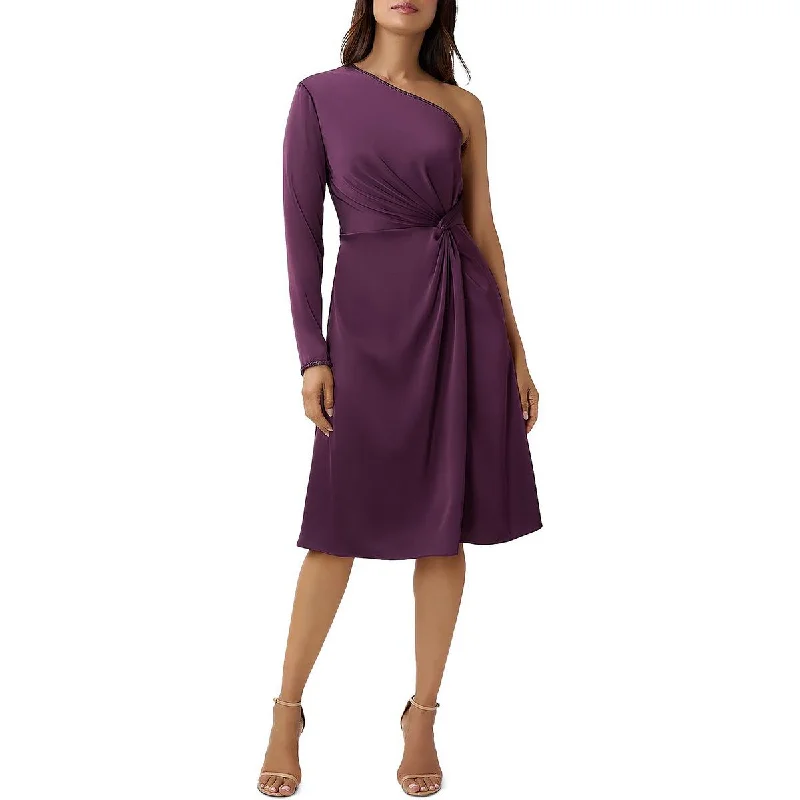 Aidan Mattox Womens Twist Front Midi Cocktail and Party Dress