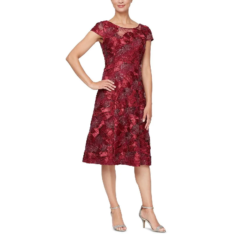 Alex Evenings Womens A-line Knee Cocktail and Party Dress