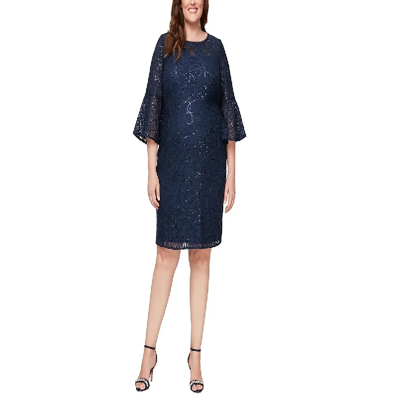 Alex Evenings Womens Lace Knee-Length Cocktail And Party Dress