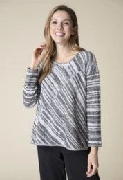 Habitat, 81401 Mixed Stripe Crew, Black/White