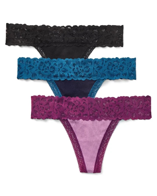 Kourtney Women's Plus-Size Thong Thong Panties (Pack Of 3)