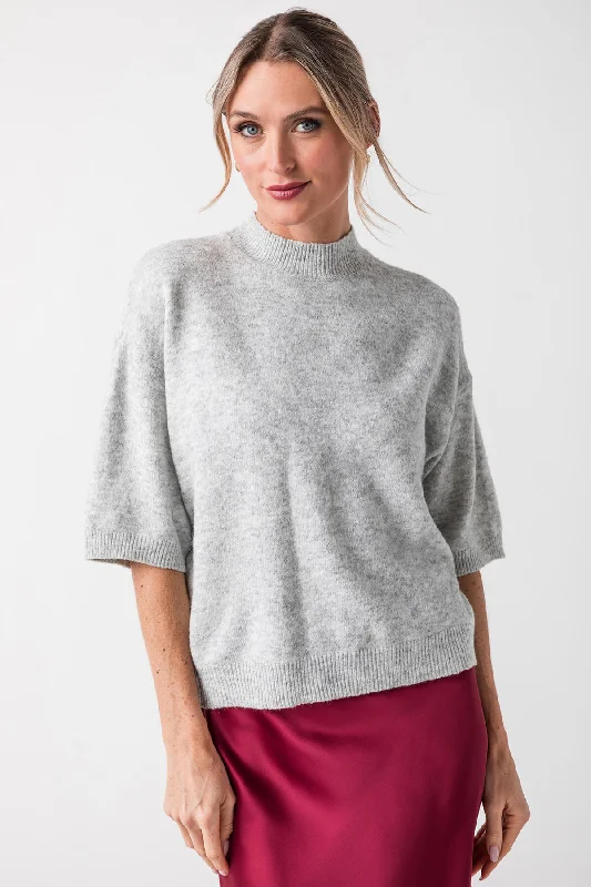 Look by M Mockneck Half Sleeve Sweater