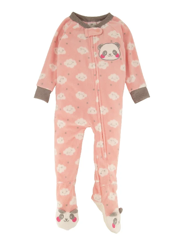 Baby Girls 12-24M Panda Graphic Footed Pajamas