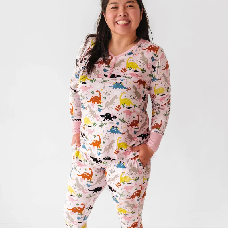 Pink Jurassic Jungle Women's Pajama Top