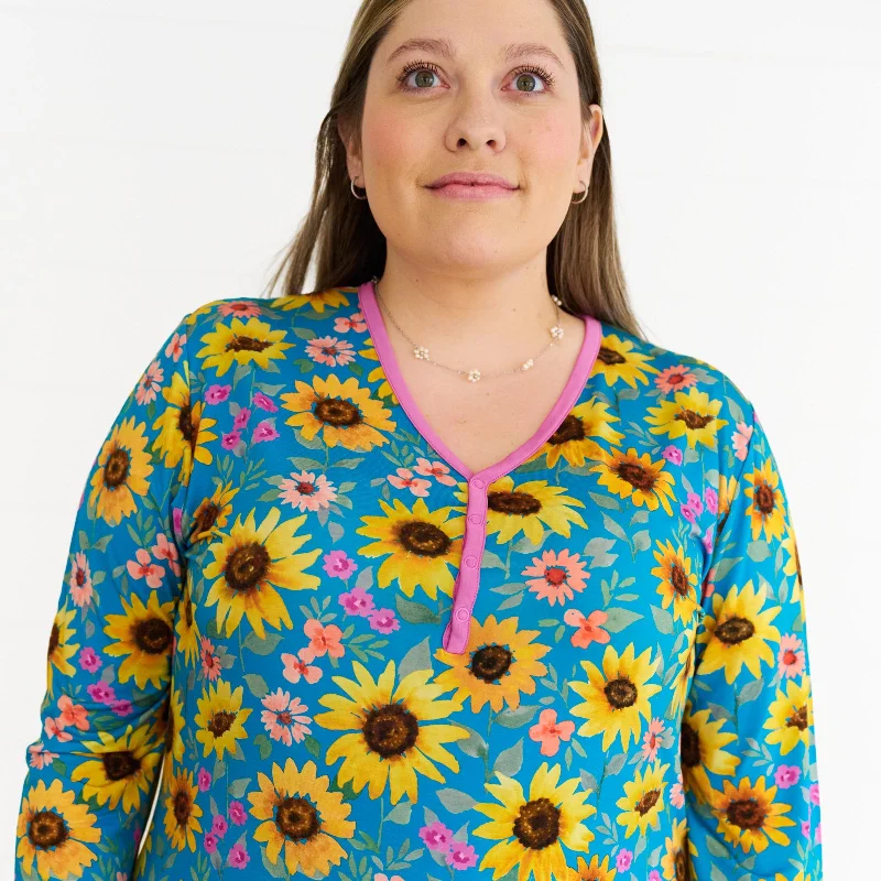 Sunflower Fields Women's Pajama Top