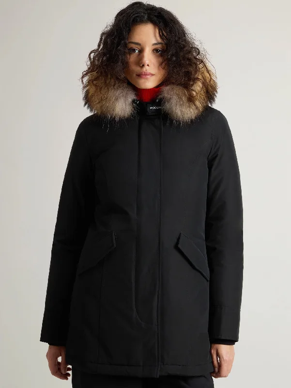 Parka Arctic con Cappuccio in Raccoon Nero