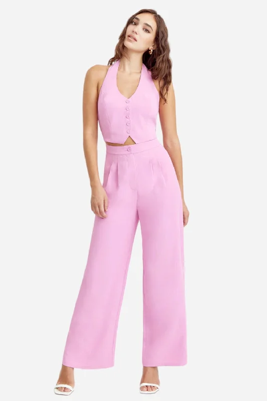 Adelyn Rae Farrah Halter Jumpsuit in Pink