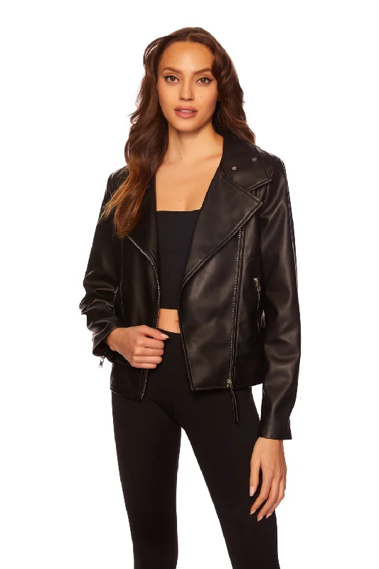 faux leather moto jacket