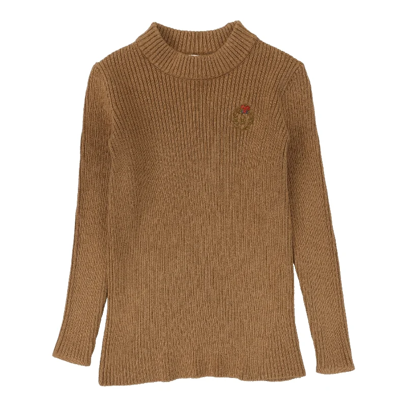 Analogie By Lil Legs Crest Knit Mockneck Camel