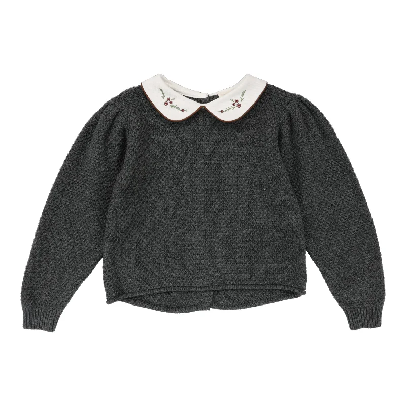 Analogie By Lil Legs Peter Pan Knit Sweater Grey