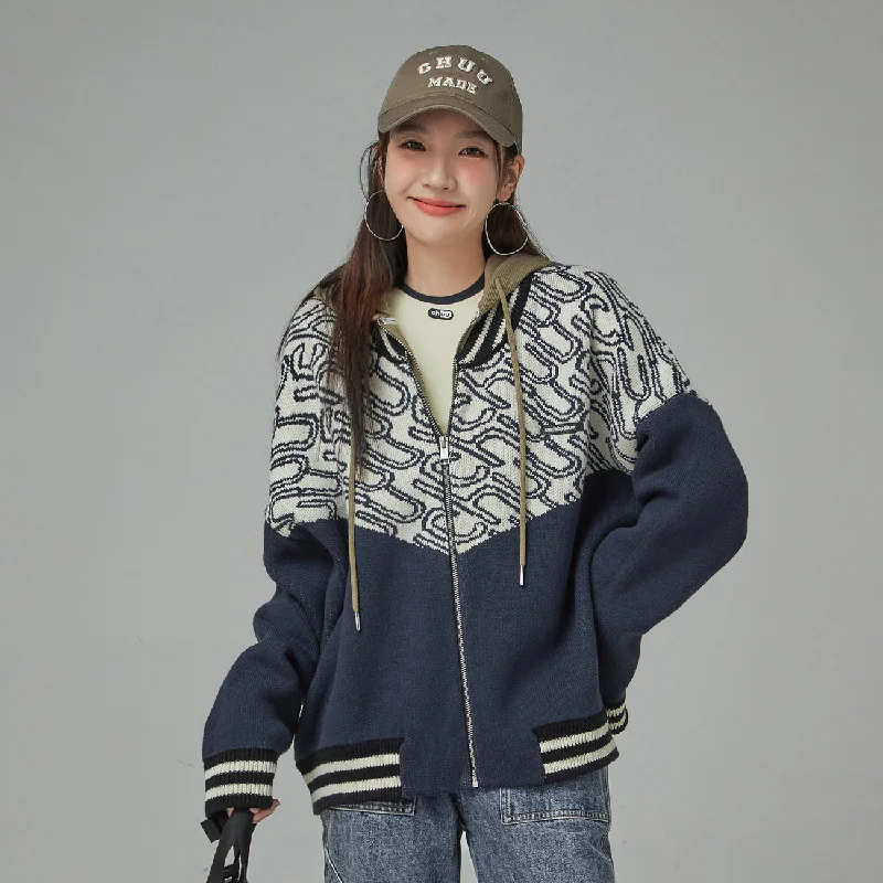 Chuu Girl Zip-Up Loose Fit Cardigan